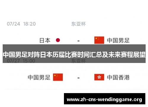 中国男足对阵日本历届比赛时间汇总及未来赛程展望 中国男足对阵日本历届比赛时间汇总及未来赛程展望